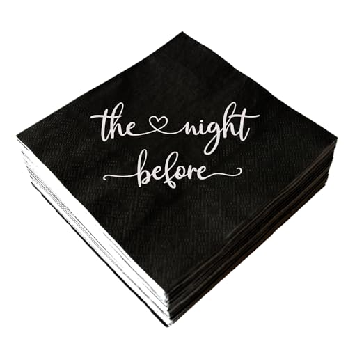 50 Pack Black and Silver Cocktail Napkins - Elegant Disposable Paper for Parties