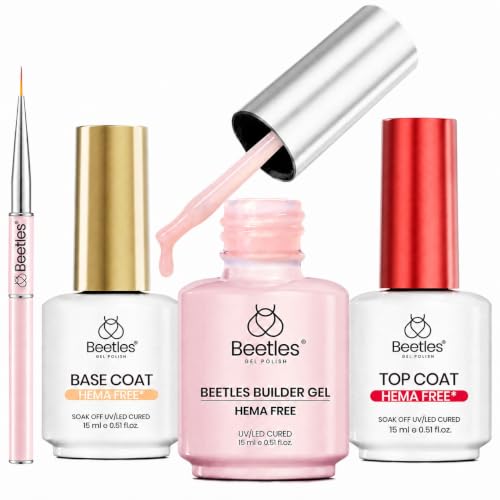 Beetles HEMA-Free Builder Nail Gel Kit - 4pcs Nude Pink Set
