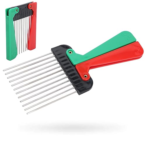 1PCS Metal Wide Tooth Pick Comb Folding Handle for Hair Styling, Detangling