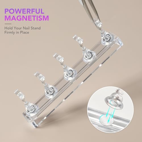 GAOY Nail Stand Set for Press On Nails - 2 Bases & 100 Tapes