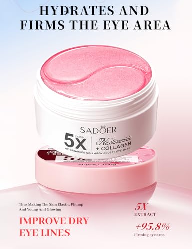 80 PCS Under Eye Patches with Niacinamide & Collagen for Dark Circles & Puffiness
