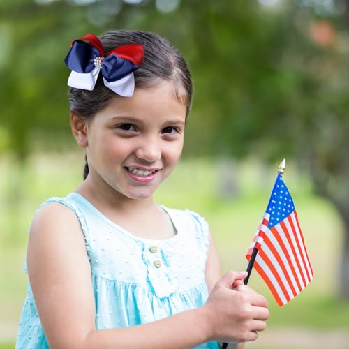 Patriotic 4th of July Hair Clips - Red, White & Navy Bows