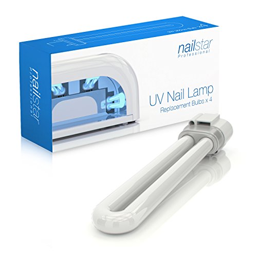 NailStar 9W U-Shaped UV Replacement Bulbs for Nail Lamp (4 Pack)