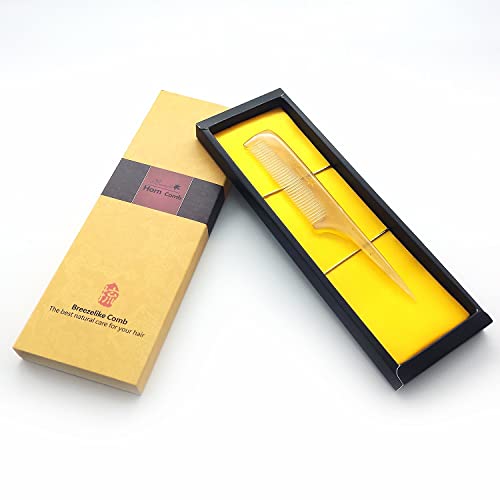 Breezelike Sheep Horn Hair Comb for Women - Fine Tooth Tail Comb