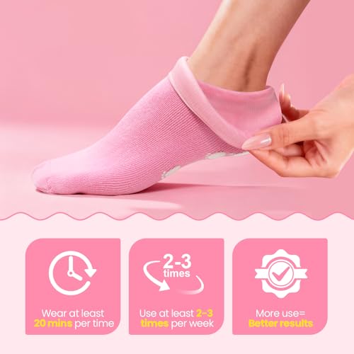 Aluroice Pink Silicone Moisturizing Socks with 60% Urea Foot Cream Set - Dry Heel Care