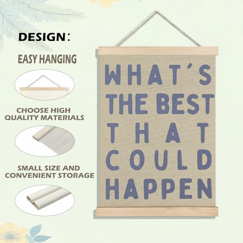 Inspirational Blue Affirmations Wall Art - 12x16 Inch Decor