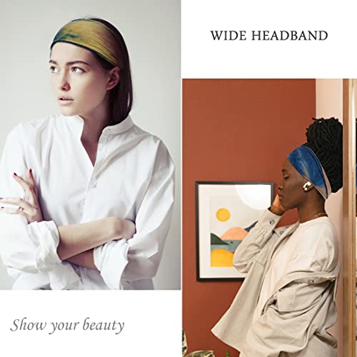 YONUF 6 Pack Boho Wide Headbands for Women - Soft, Non-Slip Hair Accessories