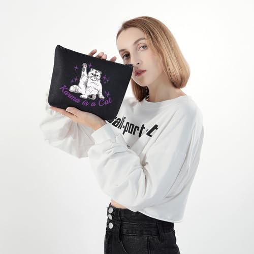 Karma Cat-BK Makeup Bag for Cat Lover Gift - Album Inspired Cosmetic Pouch