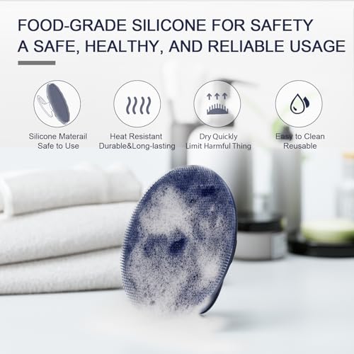 BEAUTAIL Silicone Body Scrubber - Gentle Exfoliating Brush for Sensitive Skin