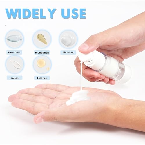 GIVITASOT 3-Pack Clear Airless Pump Bottles - 0.5OZ Travel Cosmetic Dispensers
