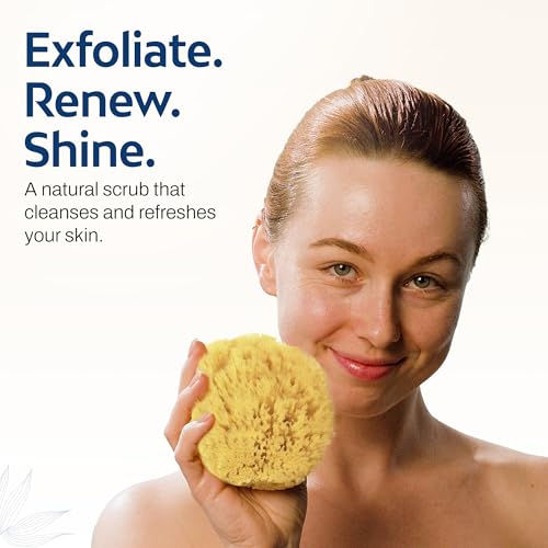 HartFelt Natural Grass Sea Sponge - 2 Bath Sponges (4in) for Exfoliating & Cleansing | Eco-Friendly with Mesh Bag