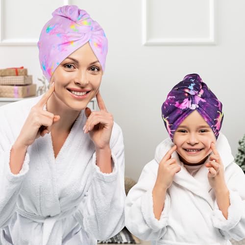 Basumee Dark Unicorn Microfiber Hair Towel Wrap for Kids - 2 Pack
