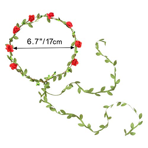Multicolor Flower Crown Headbands Set - Boho Wedding & Party Hair Accessories