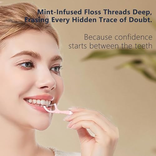 Innovihue 85 Count Dual-Line Mint Dental Floss Picks with 4 Travel Cases – 340 Count Total, Family Oral Care