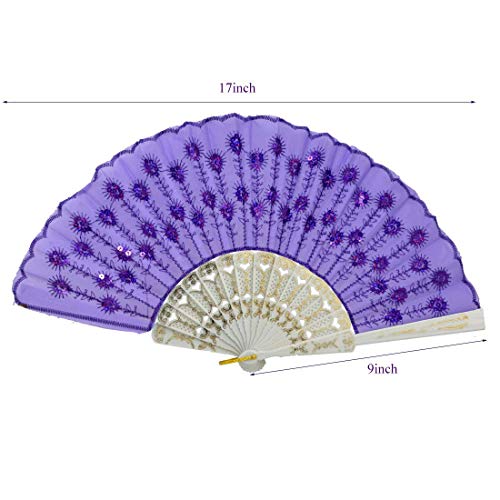 10 PCS Colorful Hand Fans with Peacock Pattern - Perfect for Parties & Weddings