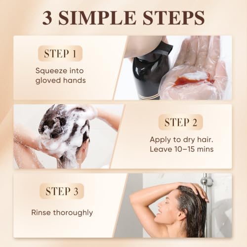 Black Hair Dye Shampoo 3-in-1 for Natural Gray Coverage
