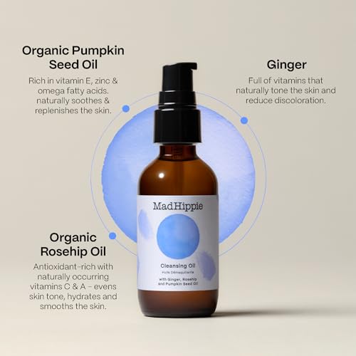 Mad Hippie Cleansing Oil for Face - Gentle Makeup Remover & Facial Cleanser, 2 Fl Oz