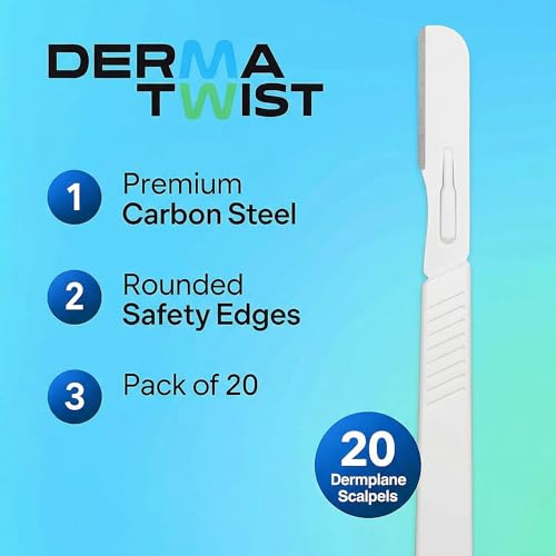 DermaTwist 14R Dermaplane Razor for Women - 20 Pack Facial Shavers