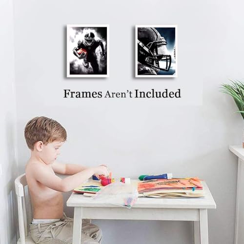 American Football Canvas Wall Art Prints - Set of 4, 8x10