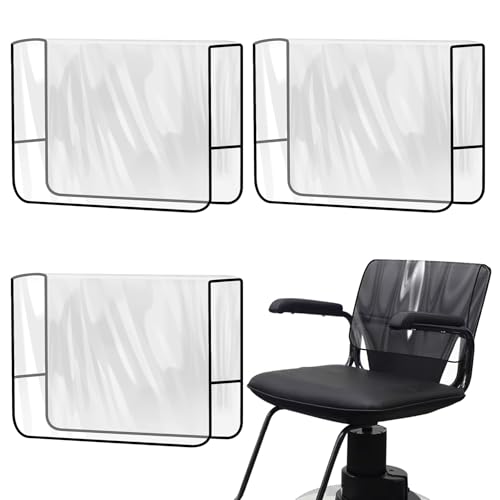Philbinden 3-Pack Clear Square Salon Chair Back Covers, Waterproof & Reinforced – Fits Most Standard Chairs