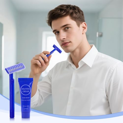 30 Pack Disposable Razors with Shaving Cream - Travel & Hotel Use