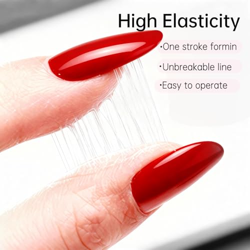 Finger Secret Elastic Spider Nail Gel with Brush - White Nail Art Painting