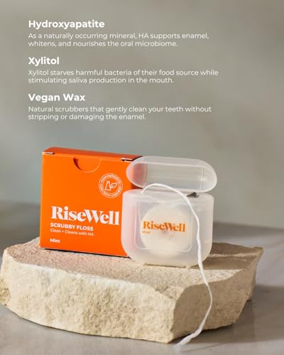 RiseWell Mint Waxed Expanding Dental Floss - PFAS Free, 30 Yards