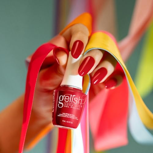 Gelish MINI Hot Rod Red Gel Nail Polish - 9mL, Long-Lasting & Chip-Resistant