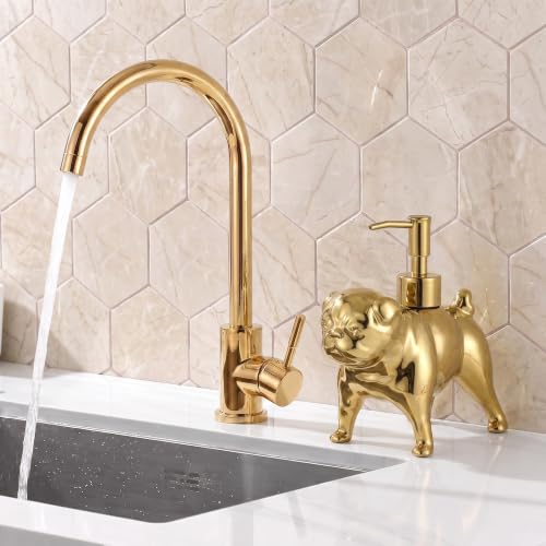 Gold Pug Soap Dispenser - Charming Ceramic Dog Lover Gift