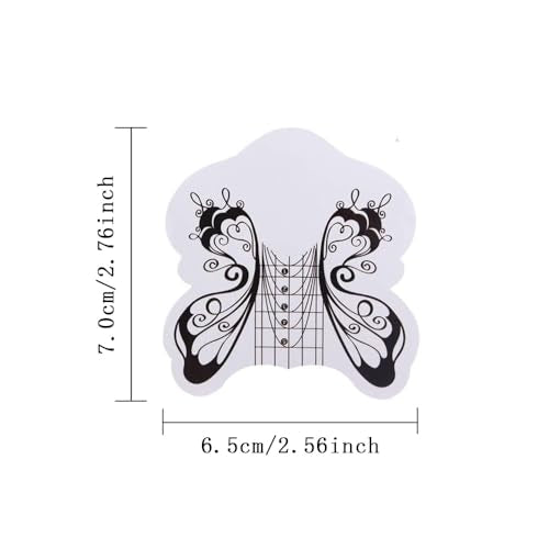 BeautyLeader 500Pcs Nail Form Guide Sticker Roll for Acrylic UV Gel Nail Art Butterfly Design