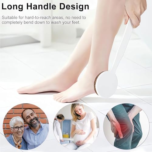 Curved Handle Pumice Stone - Ergonomic Foot Scrubber for Smooth Feet