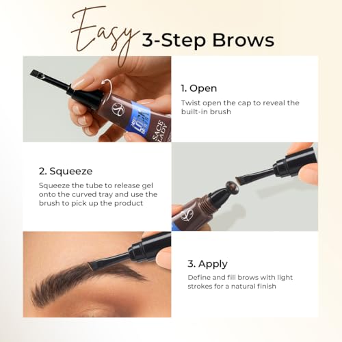 SACE LADY 24H Lock Eyebrow Gel with Brush - Waterproof Brown