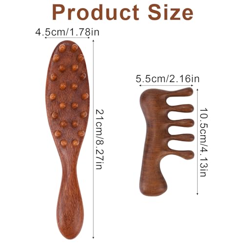 Wooden Dreadlock Comb Set for Hair Growth & Scalp Massage - 2 Pack