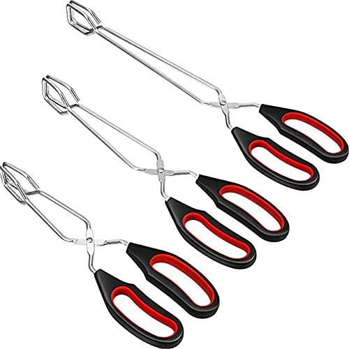 Alnicov Stainless Steel Scissor Tongs Set - 3 Sizes (9/11/13 Inch)
