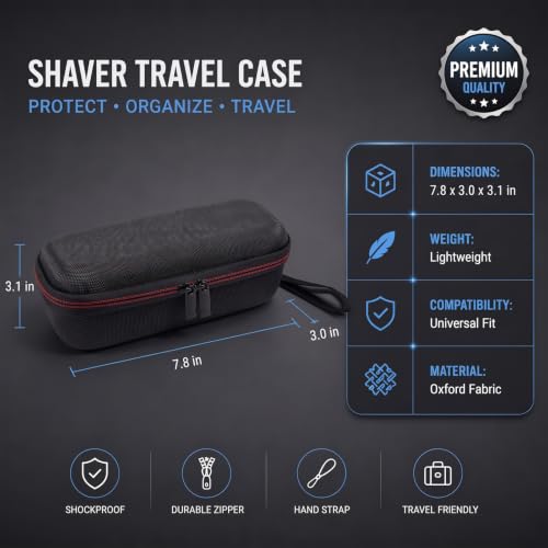 Hard Shell Travel Case for Braun Series 9 Pro, 8, and 7 Electric Shavers