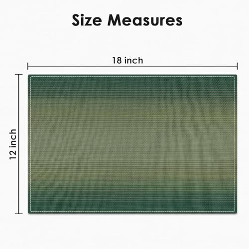 Emvency Geometric Striped Placemats Set of 4 - 12x18 Inch Sage Green