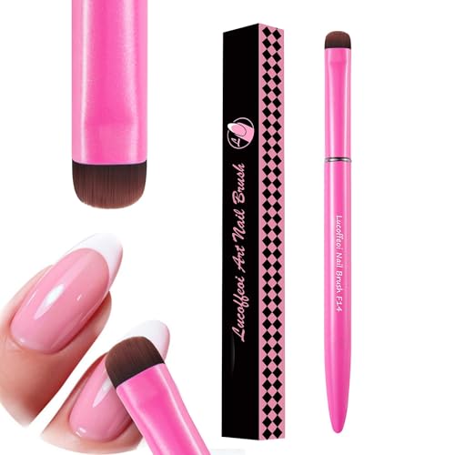 Kolinsky Sable French Tip Brush - Precision Nail Art Tool F14 Pink