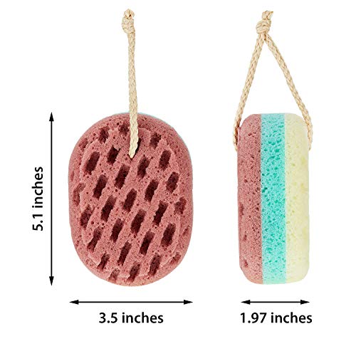Boao Assorted 5 Soft Bath Sponges Natural Gentle Shower Cleanser