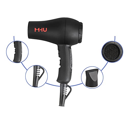 MHD Mini Travel Hair Dryer, 1000W Compact Ceramic Ionic Blow Dryer