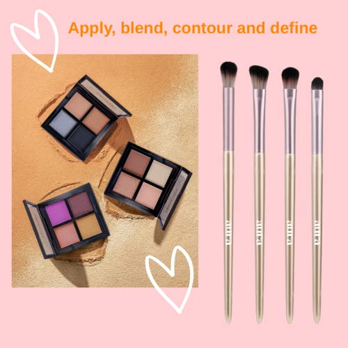 Aura 4-Piece Professional Synthetic Eyeshadow Brush Set with Case