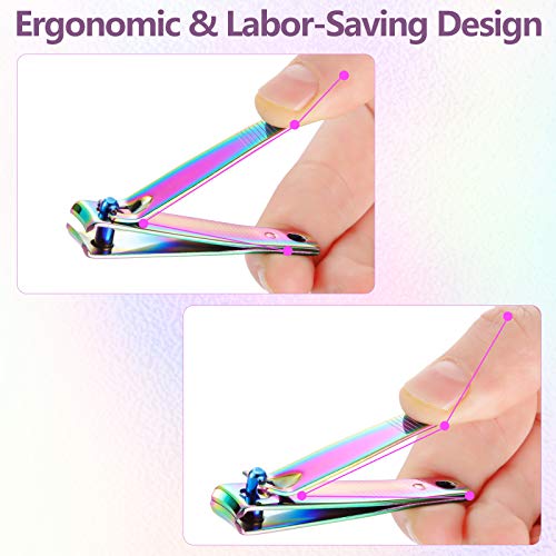 6-Piece Rainbow Stainless Steel Nail Clipper Set for Travel