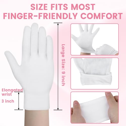 20 Pcs Soft Cotton Moisturizing Gloves for Dry Skin & Eczema