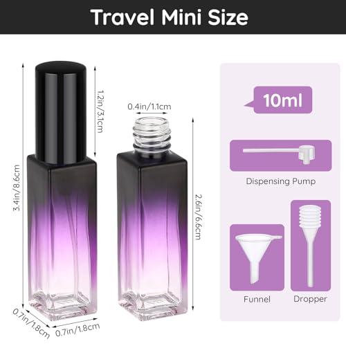 Segbeauty 10ml Refillable Perfume Atomizer Set - 10 Pack Travel Bottles