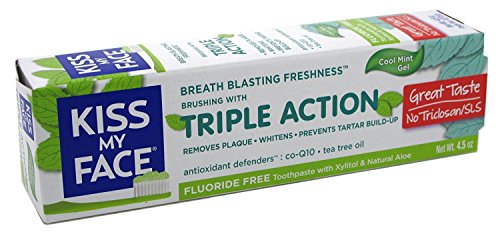 Kiss My Face Triple Action Fluoride-Free Toothpaste - Cool Mint Gel, 3 Pack