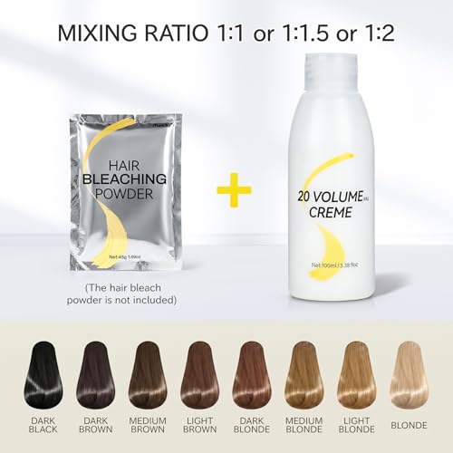 IIIMEIDU 20 Volume Hair Developer - 3.5 Fl Oz Professional Cream Hair Bleach & Color Deposit