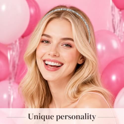 Red Series Rhinestone Headbands - 4 Pack Sparkly Hair Accessories