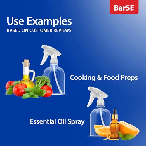 16 Oz Clear Spray Bottle Set - Adjustable Sprayer for Multi-Purpose Use