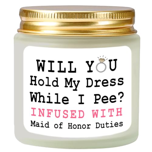 Lavender Scented Candle - Maid of Honor Proposal Gift - 4oz