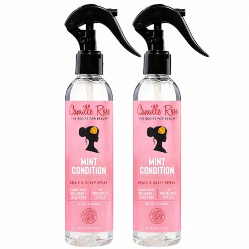 Camille Rose Braid & Scalp Spray, Mint Condition 2-Pack ? Sea Moss & Aloe Vera Braiding Spray, Dry, Itchy Scalp Care, 8 Oz