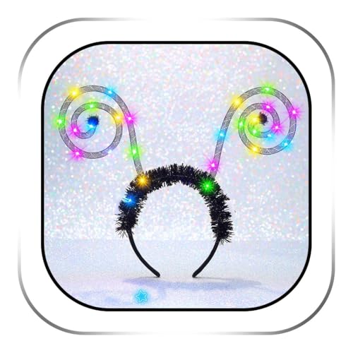 Zoestar Light Up Butterfly Antenna Headband - LED Party Costume Accessory